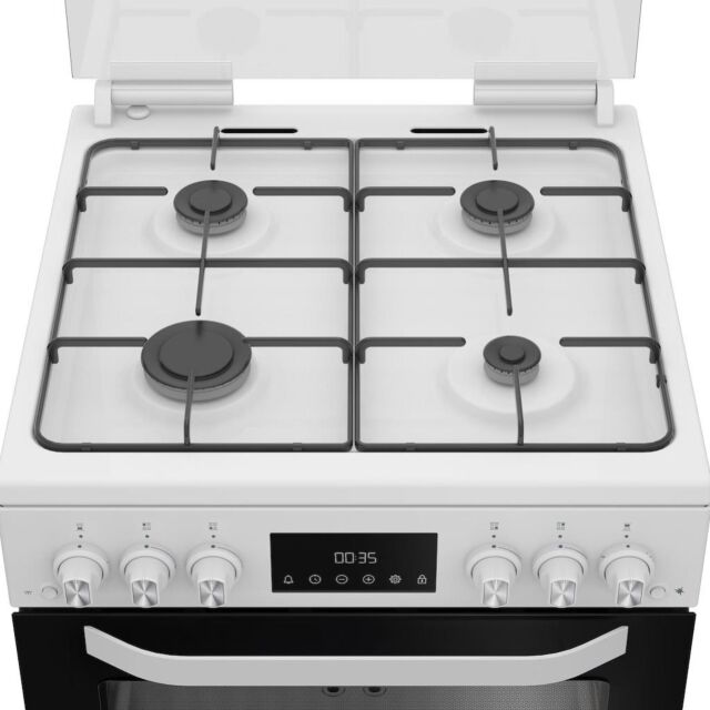 Hotpoint HDG6GDCW Freestanding 60cm Gas Double Cooker - White