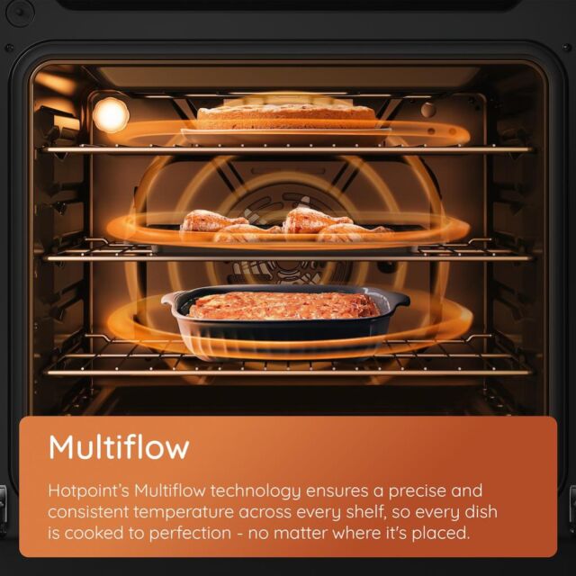 Hotpoint HDE6VDC2B1 60cm Double Oven Electric Cooker with Ceramic Hob