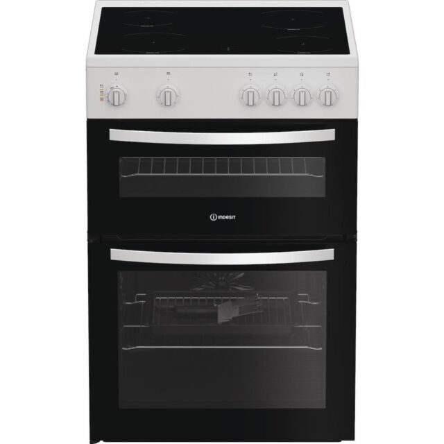 Indesit ITE6VMW Freestanding 60cm Electric Cooker with Ceramic Hob