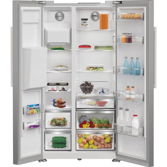Hotpoint HPG26573WXP4UK Freestanding American Style Fridge Freezer - Inox
