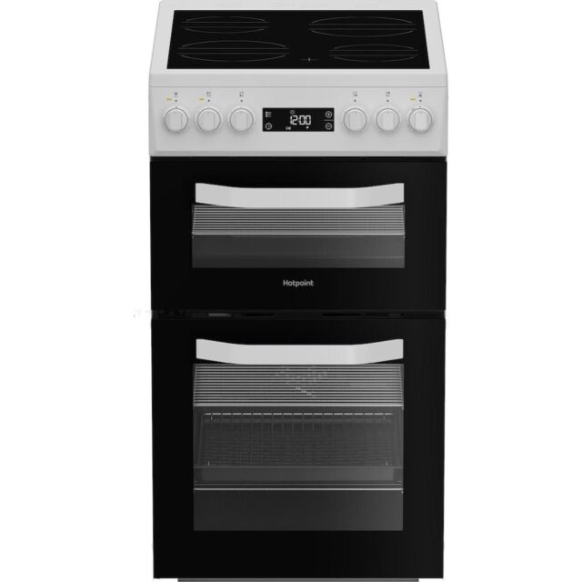 Hotpoint HDE5VDCW 50cm Electric Cooker with Ceramic Hob - White
