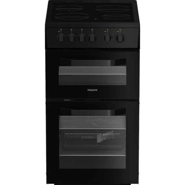 Hotpoint HTE5VCB Freestanding 50cm Electric Cooker with Ceramic Hob - Black