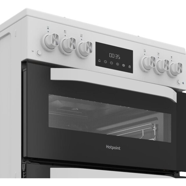 Hotpoint HDG6GDCW Freestanding 60cm Gas Double Cooker - White