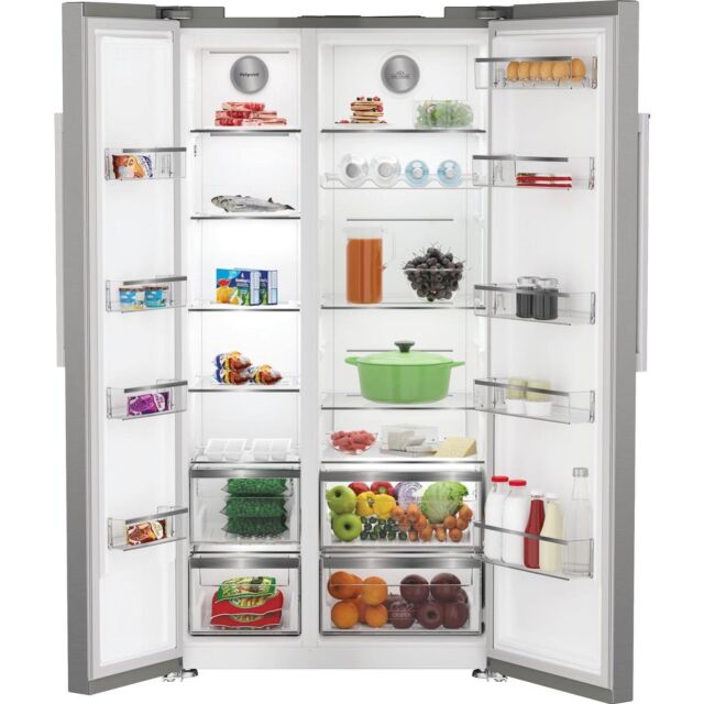 Hotpoint HPG26592XP4UKWR Freestanding American Fridge Freezer with EvenFlow - Inox
