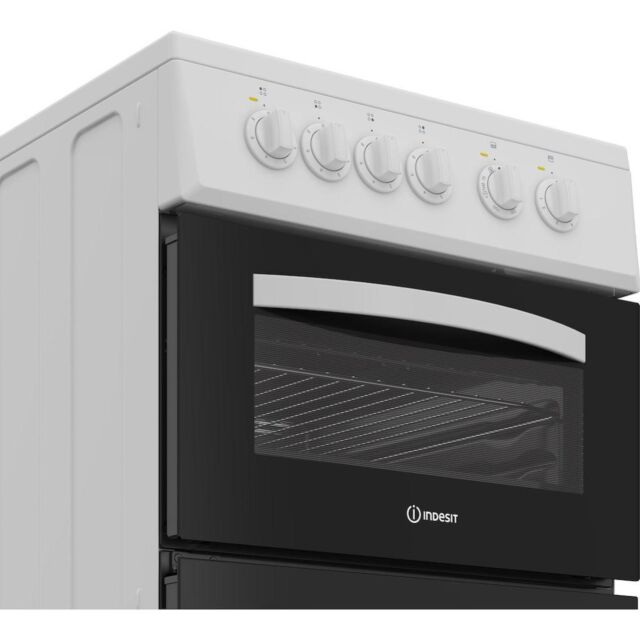 Indesit ITE5VMW Freestanding 50cm Electric Cooker with Ceramic Hob