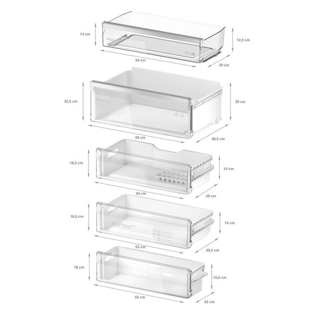 Bosch KBN96VFE0G, Built-in fridge-freezer with freezer at bottom