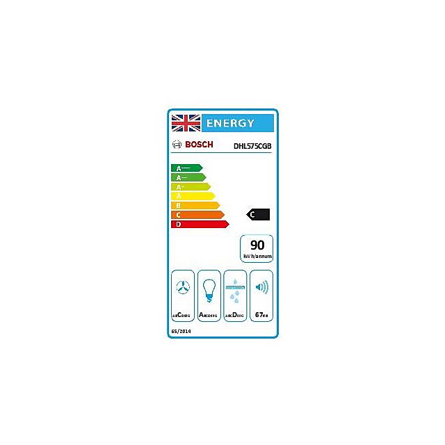 Bosch DHL575CGB, Canopy cooker hood