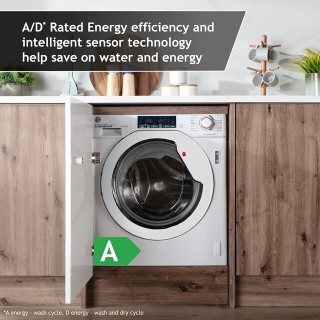 Hoover HBDOS 695TAME-80 H-WASH&DRY 300 PRO Integrated Washer Dryer, 9/5kg Capacity, 1600rpm, D/A Energy Rated - White