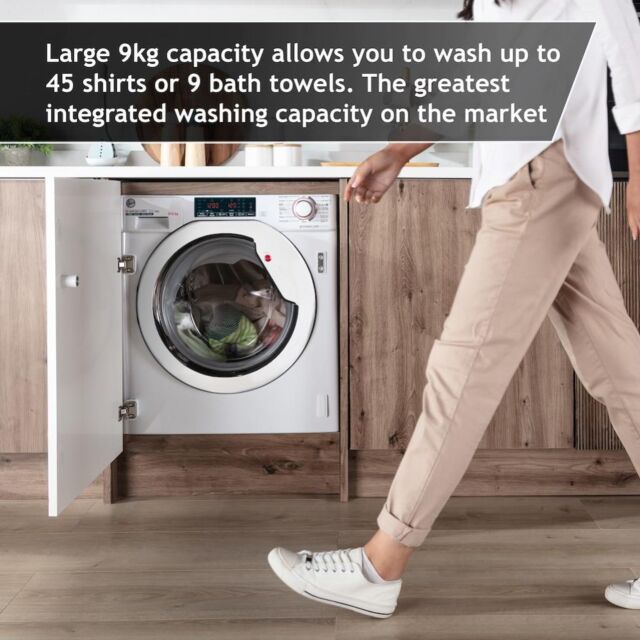 Hoover HBDOS 695TAME-80 H-WASH&DRY 300 PRO Integrated Washer Dryer, 9/5kg Capacity, 1600rpm, D/A Energy Rated - White
