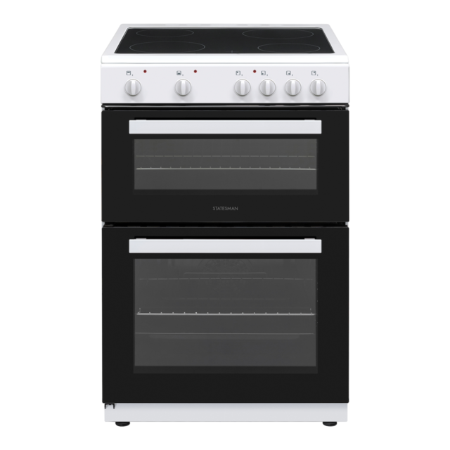 Statesman 60cm Double Oven Electric Ceramic Cooker - White