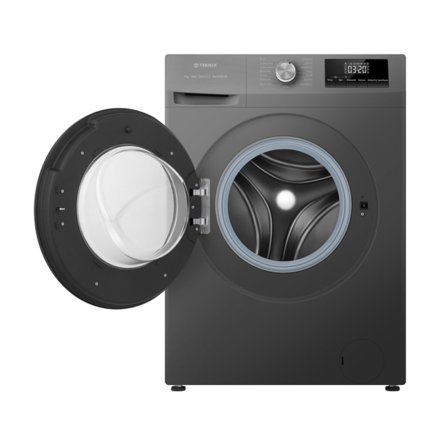 Teknix TK2W814HS 2 Series Freestanding 8kg 1400rpm Washing Machine with Steam - Titanium - A Rated