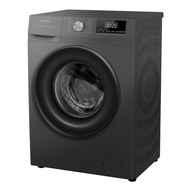 Teknix TK2W814HS 2 Series Freestanding 8kg 1400rpm Washing Machine with Steam - Titanium - A Rated