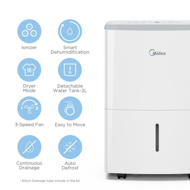 Midea MDDF2-16DEN7-UK 16L Dehumidifier - White