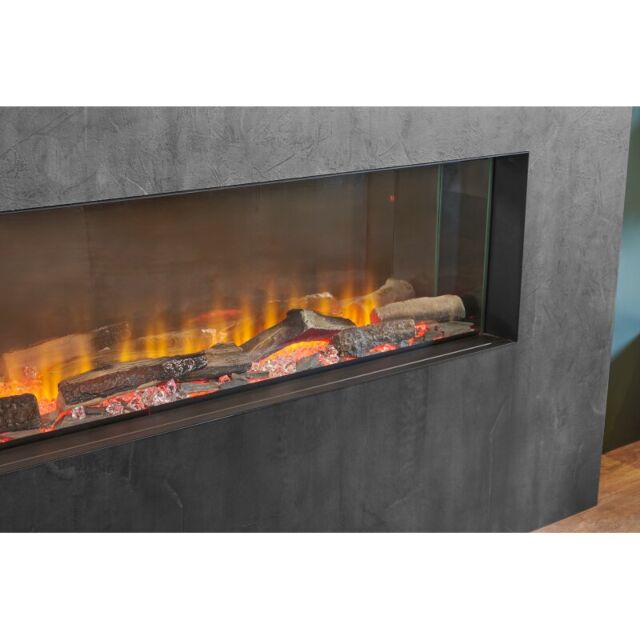 Nexus Media Wall Slate Venetian Plaster Effect Including Electric Fire