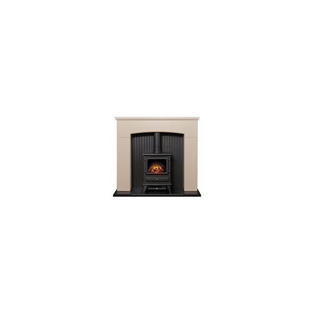 48' Derwent Fire Surround Cream And Black