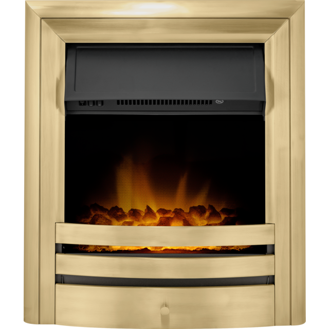 Aurora Borealis Inset Electric Fire Antique Brass