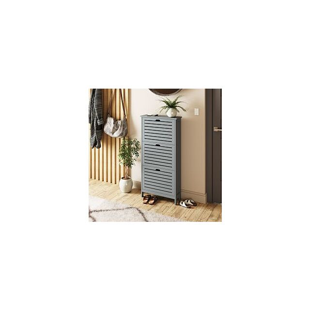 GFW BGN3TSGRY BERGEN THREE TIER SHOE CABINET GREY