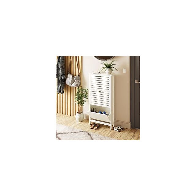 GFW BGN3TSWHT BERGEN THREE TIER SHOE CABINET WHITE