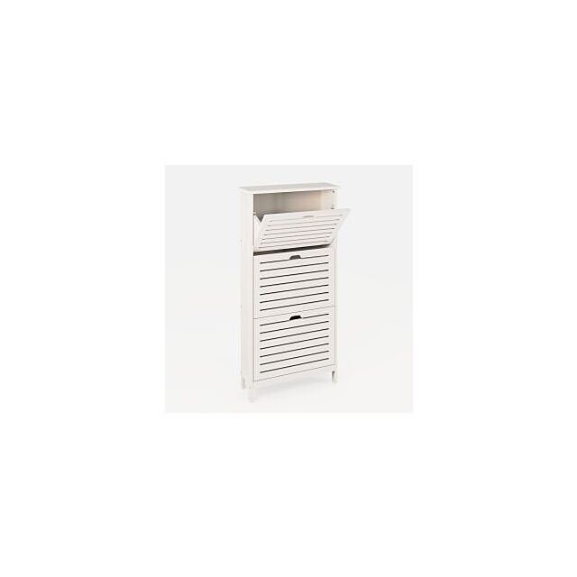 GFW BGN3TSWHT BERGEN THREE TIER SHOE CABINET WHITE