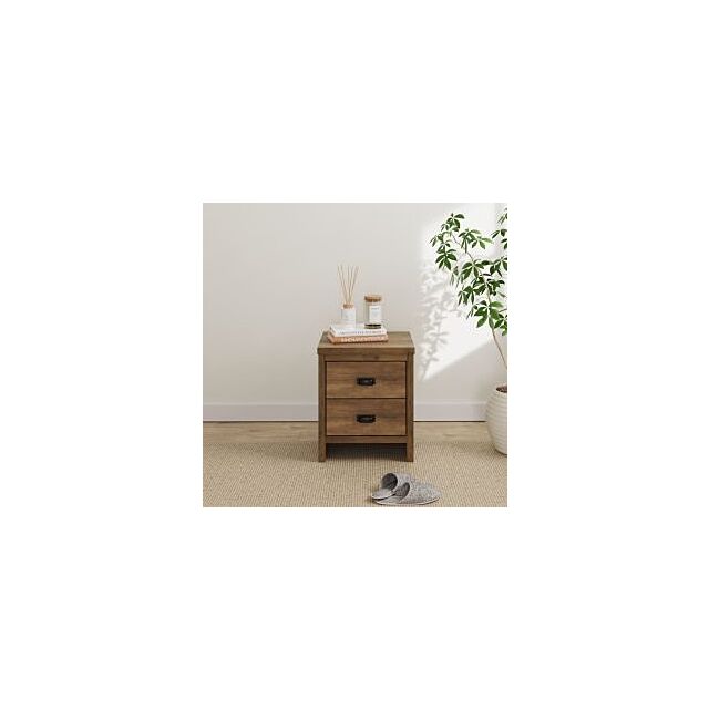 GFW BOS2BSKNO BOSTON 2 DRAWER BEDSIDE TABLE KNOTTY OAK