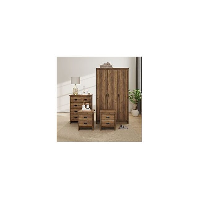 GFW BOS2BSKNO BOSTON 2 DRAWER BEDSIDE TABLE KNOTTY OAK