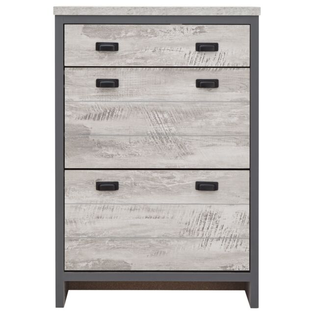 GFW BOS2TSGRY BOSTON 2 TIER 1 DRAWER SHOE CABINET GREY