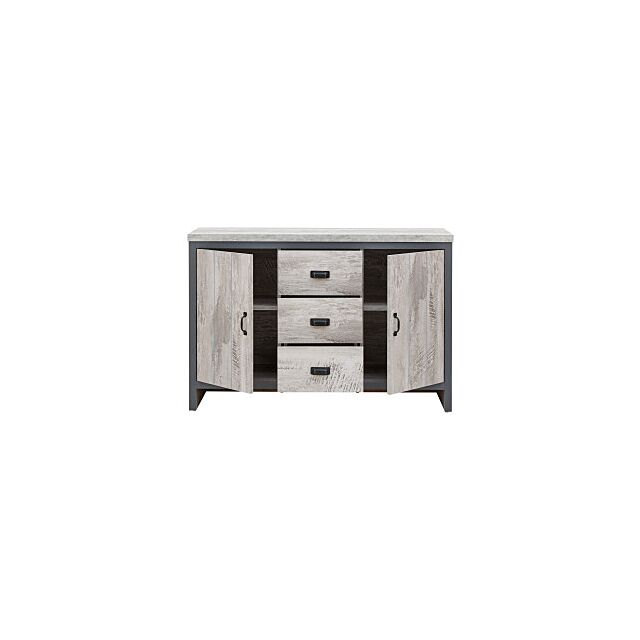 GFW BOSSIDGRY BOSTON 2 DOOR 3 DRAWER SIDEBOARD GREY