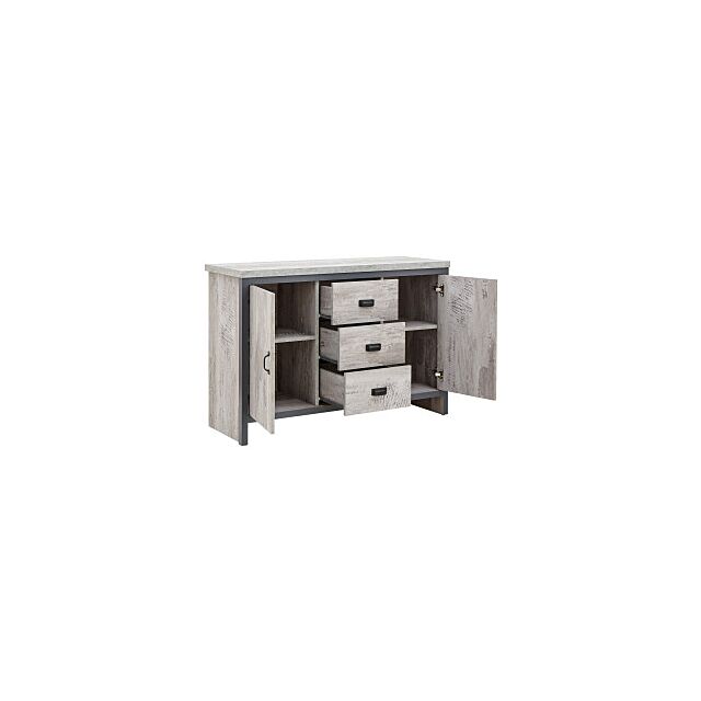 GFW BOSSIDGRY BOSTON 2 DOOR 3 DRAWER SIDEBOARD GREY