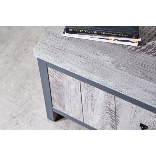 GFW BOSTVUGRY BOSTON 2 DOOR TV UNIT GREY