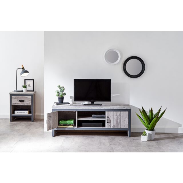 GFW BOSTVUGRY BOSTON 2 DOOR TV UNIT GREY