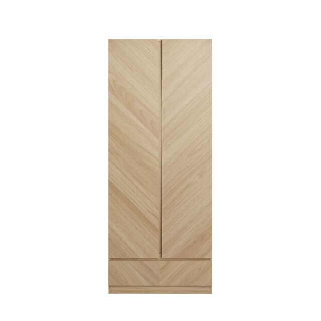 GFW CAT21WOAK CATANIA 2 DOOR 1 DRAWER WARDROBE EURO OAK