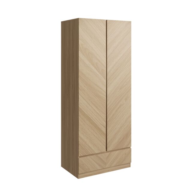 GFW CAT21WOAK CATANIA 2 DOOR 1 DRAWER WARDROBE EURO OAK