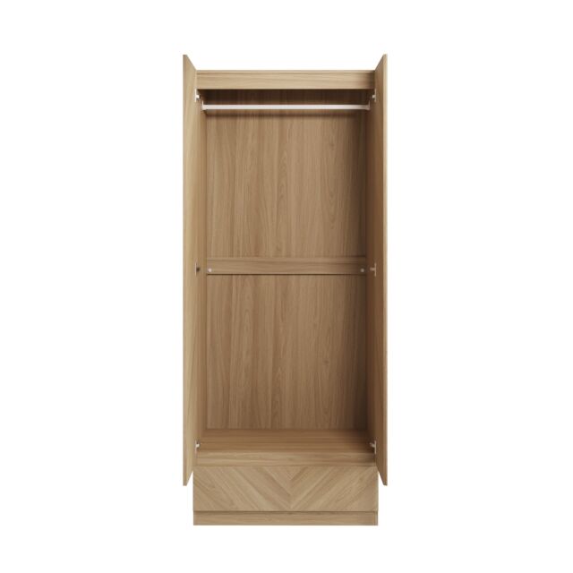 GFW CAT21WOAK CATANIA 2 DOOR 1 DRAWER WARDROBE EURO OAK