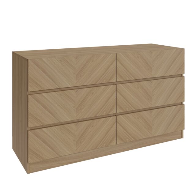 GFW CAT33COAK CATANIA 3+3 DRAWER CHEST EURO OAK
