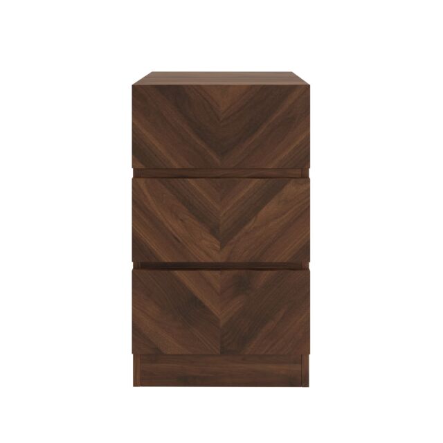 GFW CAT3B2WAL CATANIA 3 DRAWER BEDSIDE TABLE ROYAL WALNUT x2