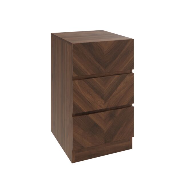 GFW CAT3B2WAL CATANIA 3 DRAWER BEDSIDE TABLE ROYAL WALNUT x2