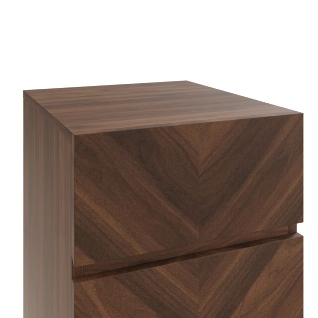 GFW CAT3B2WAL CATANIA 3 DRAWER BEDSIDE TABLE ROYAL WALNUT x2