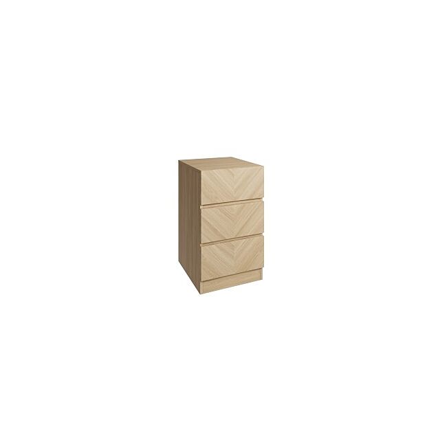 GFW CAT3BSOAK CATANIA 3 DRAWER BEDSIDE TABLE EURO OAK
