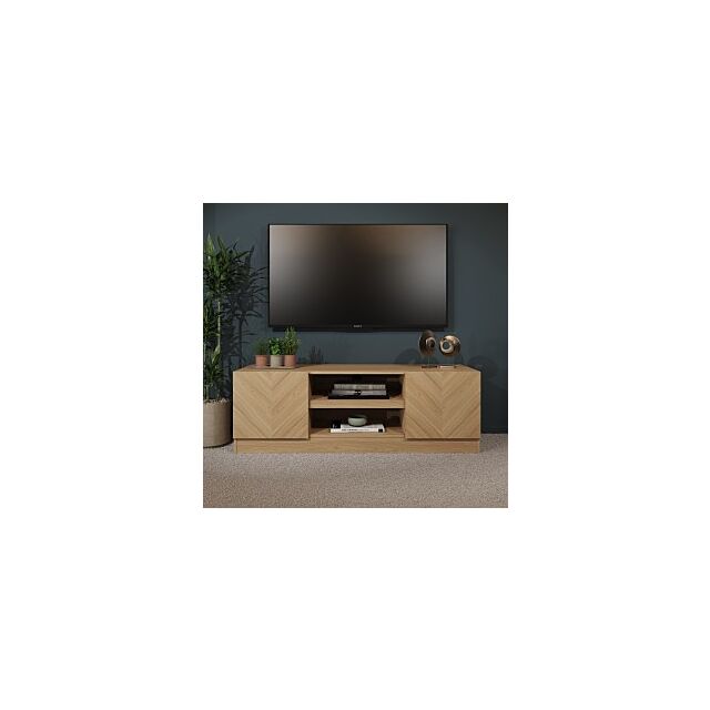 GFW CATTVUOAK CATANIA 2 DOOR TV UNIT EURO OAK
