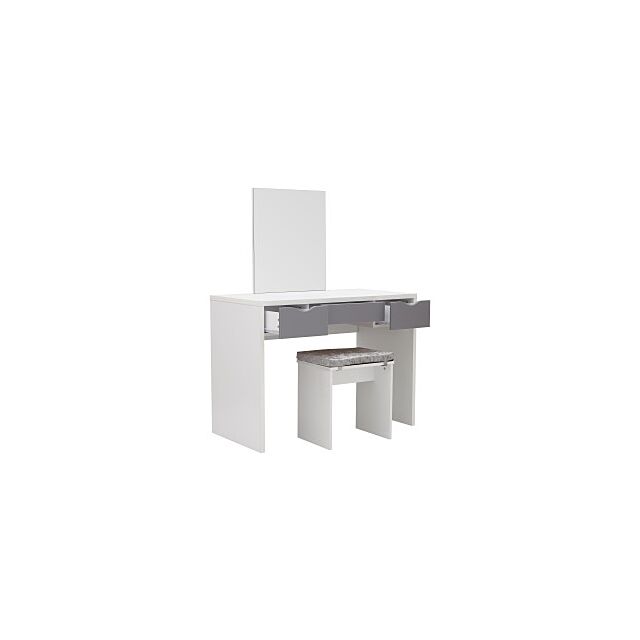 GFW ELIDRSWHT ELIZABETH DRESSING TABLE SET WHITE + GREY