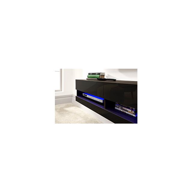 GFW GAL180GBG GALICIA 180CM WALL TV UNIT WITH LED BLACK