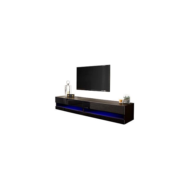 GFW GAL180GBG GALICIA 180CM WALL TV UNIT WITH LED BLACK