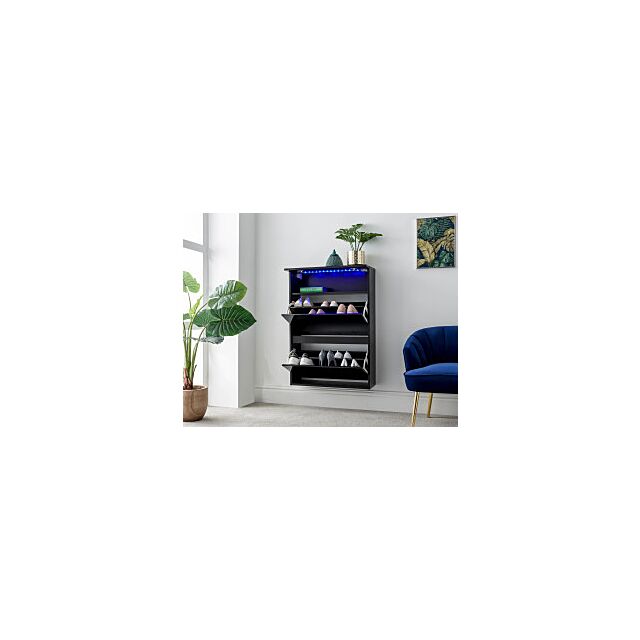 GFW GALHSCGBG GALICIA WALL HANGING TWO TIER SHOE CABINET BLACK