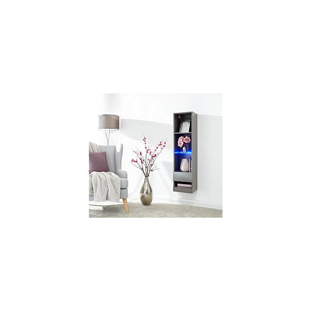 GFW GALTSUGRY GALICIA TALL SHELF UNIT WITH LED GREY