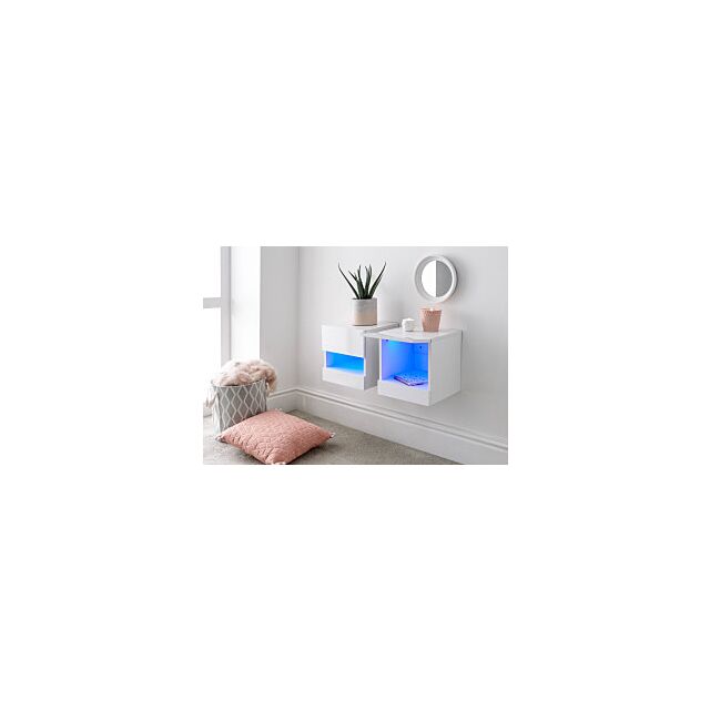 GFW GALWHBWWG GALICIA PAIR OF WALL HANGING BEDSIDE TABLES WHITE