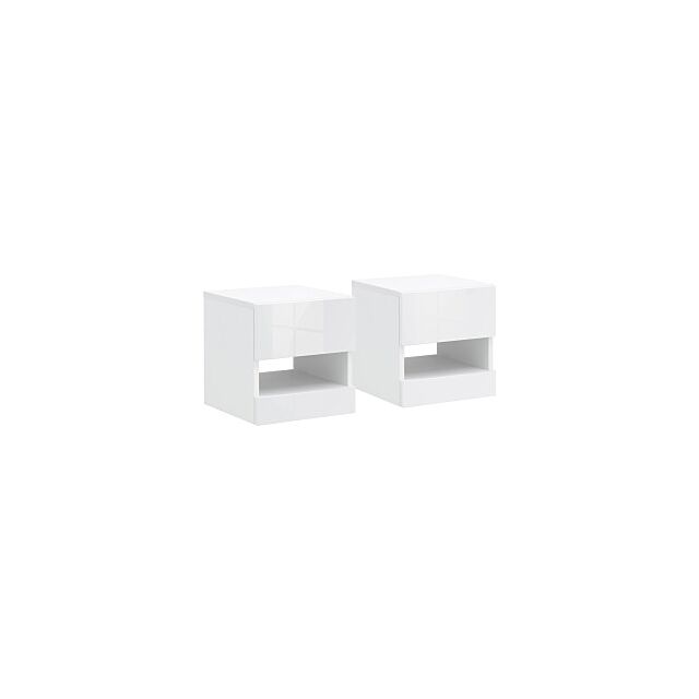 GFW GALWHBWWG GALICIA PAIR OF WALL HANGING BEDSIDE TABLES WHITE