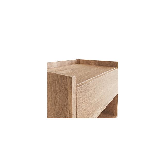 GFW HARWMBOAK HARMONY WALL MOUNTED PAIR OF BEDSIDE TABLES OAK