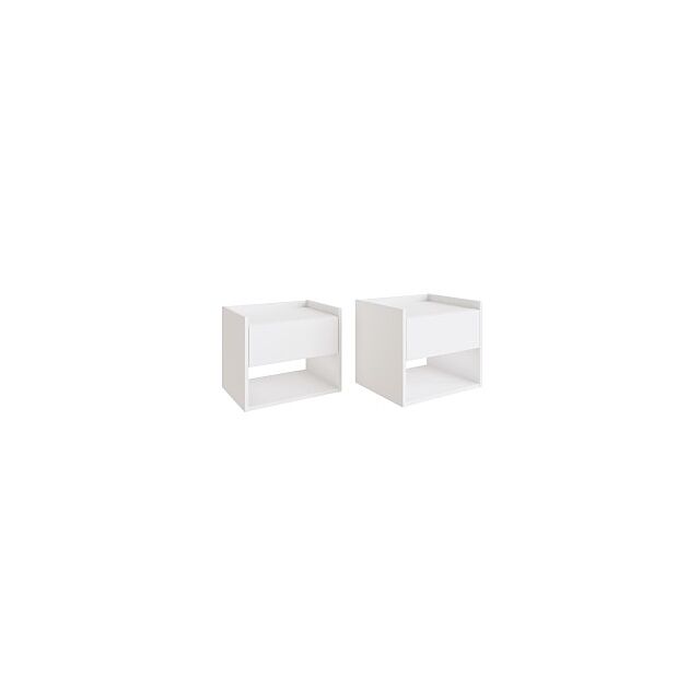 GFW HARWMBWHT HARMONY WALL MOUNTED PAIR OF BEDSIDE TABLES WHITE
