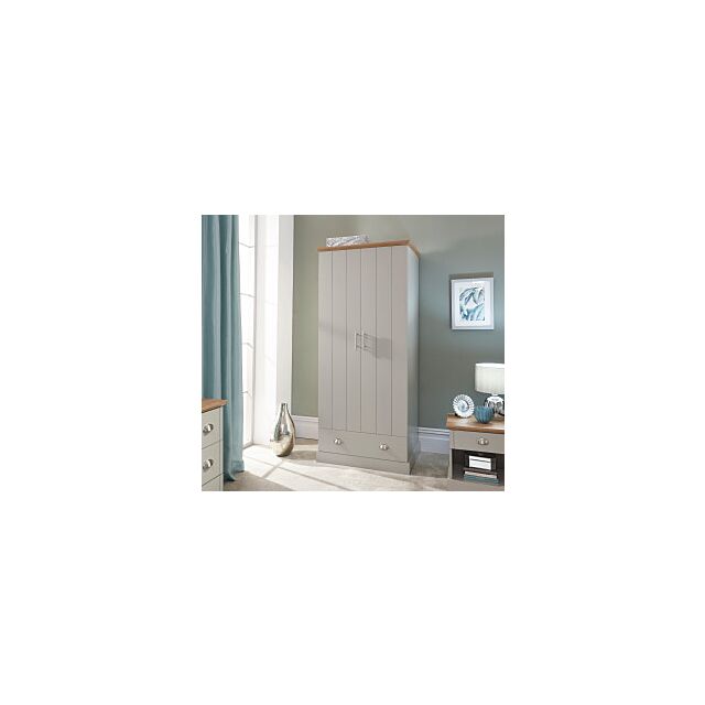 GFW KEN21WGRY KENDAL 2 DOOR 1 DRAWER WARDROBE GREY