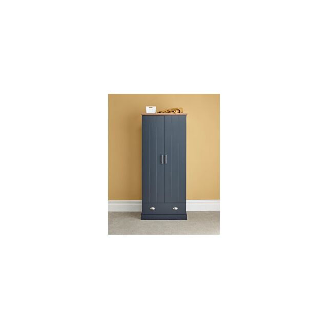 GFW KEN21WSBL KENDAL 2 DOOR 1 DRAWER WARDROBE SLATE BLUE